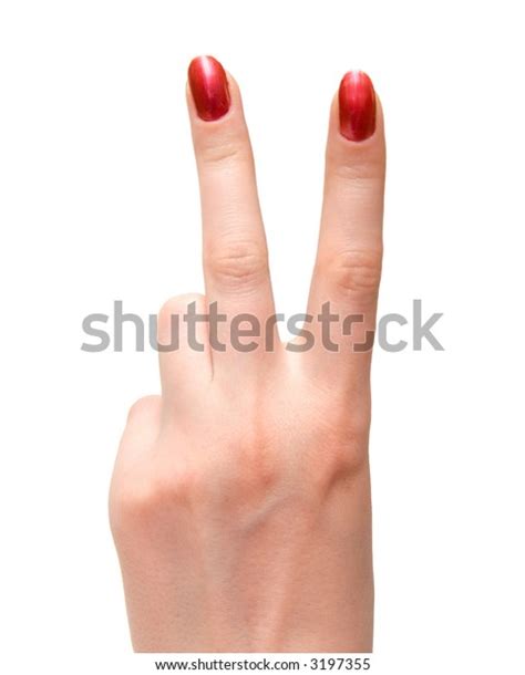 Woman Hand Victory Sign Isolated On Stock Photo Shutterstock