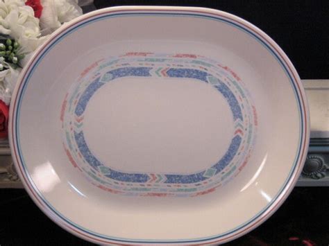 Vintage Corning Ware Corelle Southwest Heritage Blue Oval Platter