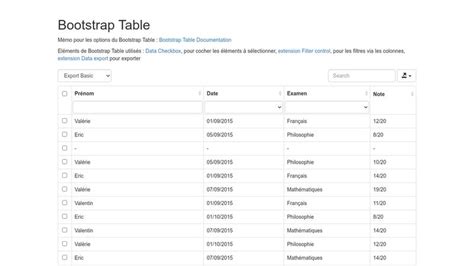 Bootstrap Table Filter Control