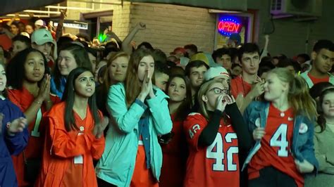 Clemson fans cheer on football team, despite loss to LSU.