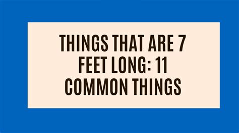 Things That Are About 7 Feet Long 11 Common Things Measuring Troop