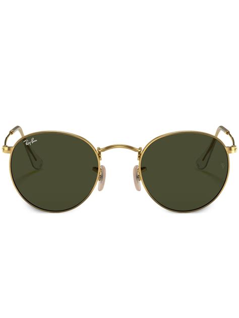 Ray Ban Round Frame Sunglasses Gold Farfetch Uk