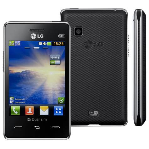 Celular LG T375 Preto Dual Chip Câmera 2MP Rádio FM MP3 Touch