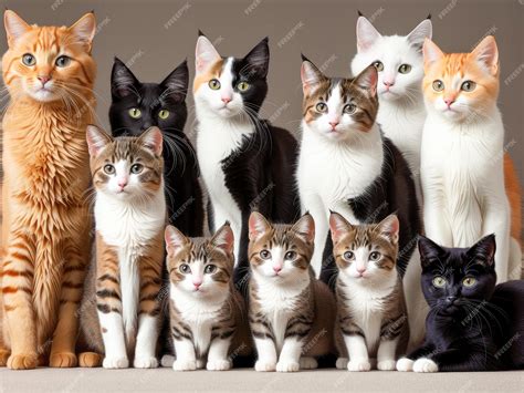 Premium Ai Image Row Of Cats And Kittens Horizontal Web Banner