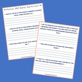 IEP Parent Input Form By Educators For More Teachers Pay Teachers