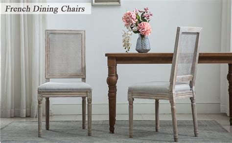 Amazon Cimota French Dining Chairs Set Of Upholstered Vintage