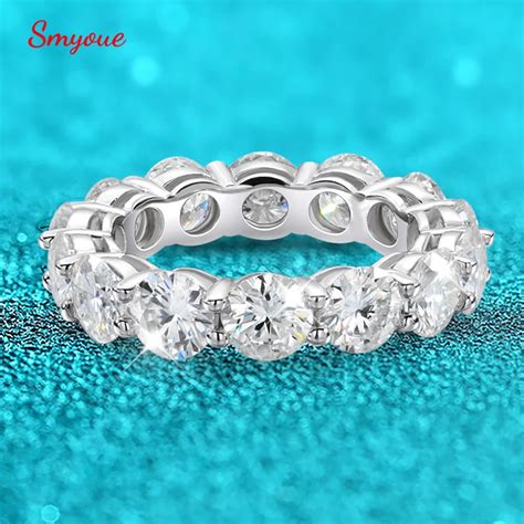 Smyoue Bague En Moissanite De 5mm Pour Femme Et Homme Anneau En Diamant