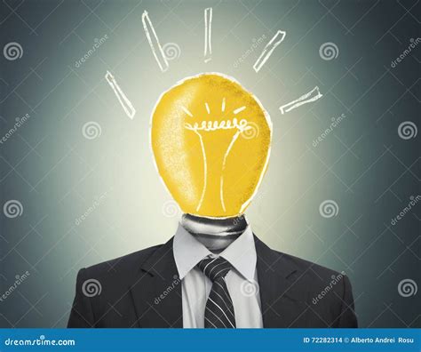 Business Man With A Lightbulb Stock Photo Image Of Leadership Expert