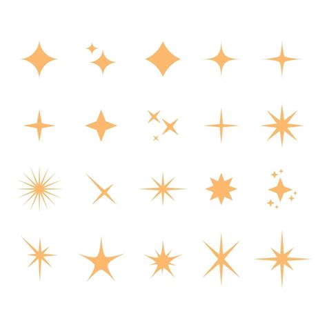 Коллекция плоских сверкающих звезд | Бесплатно векторы