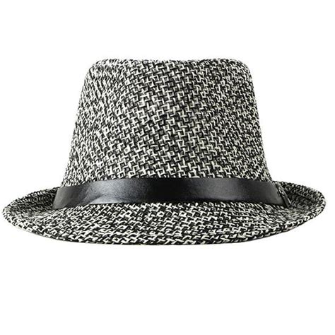 Packable Straw Sun Summer Beach Hat Cuban Trilby Men Women Hat Racks