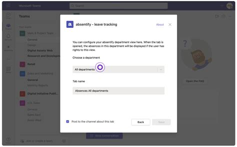 Introducing The New Tabs Feature In Absentify For Microsoft Teams