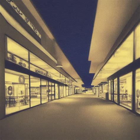 Liminal Polaroid Of A Retro Mall At Night Art By Stable Diffusion