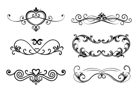 Premium Vector Set Of Heart Flourish Vector