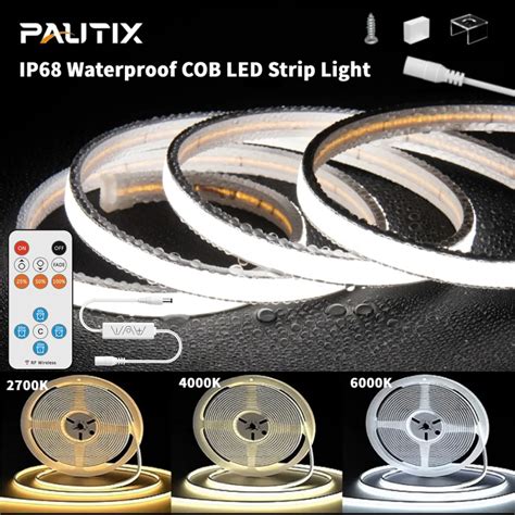 Pautix Ip68 Wasserdichte Cob LED Licht Leisten 24V 120leds M Hoch