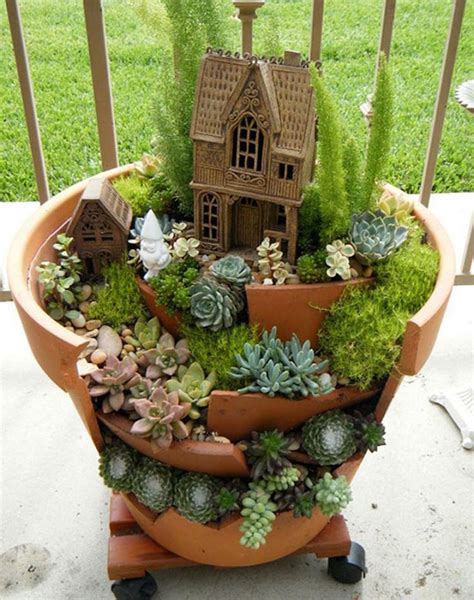 Whimsical Diy Project Transforms Broken Pots Into Beautiful Fairy Gardens