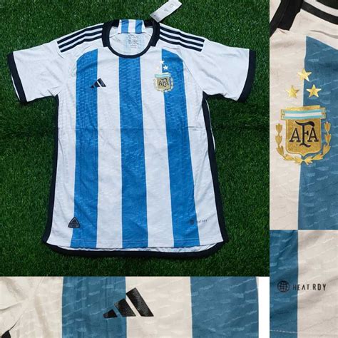 Jual Jersey Player Issue Argentina Home Bintang Tiga Heatrdy Baju Sepak