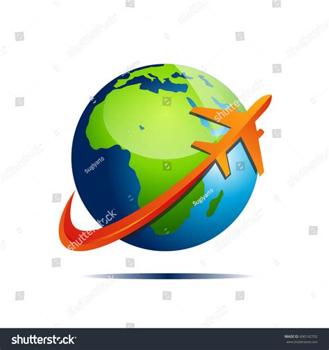 Airplane Afica Continent Vector Logo Concept Stock Vector Royalty Free