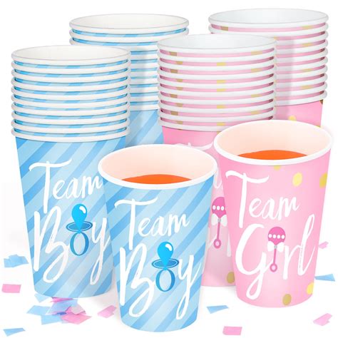 Buy Pcs Gender Reveal Cups Disposable Pink And Blue Cups Gender