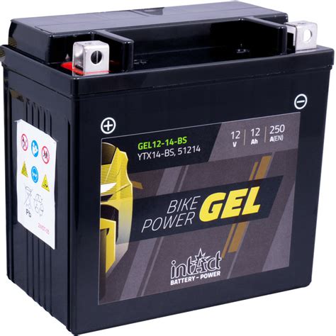 Intact GEL12 14 BS Bike Power GEL 12Ah Motorradbatterie DIN 51214