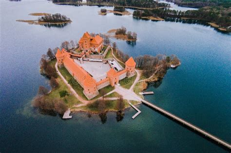 Aerial View of Trakai Castle in Lithuania. Stock Image - Image of view ...