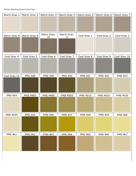 Pantone Matching System Color Chart Free Download