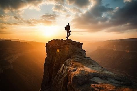 Premium Photo Adventurous Backpacker Photographer Standing On