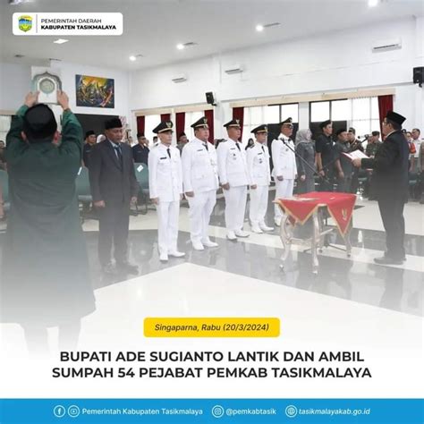 Bupati Tasikmalaya Lantik Dan Ambil Sumpah Sebanyak 54 Pejabat Di