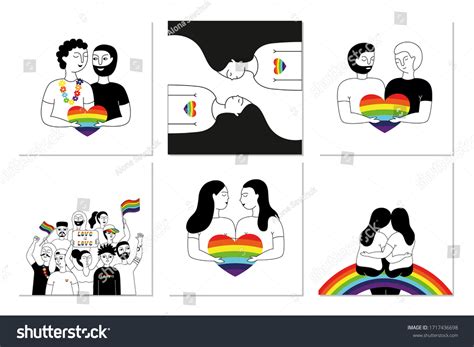 Pride Parade Collection Posters People Gay Stock Vector Royalty Free Shutterstock