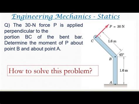 Engineering Mechanics Solved Problem Method Of Moments Principle Of