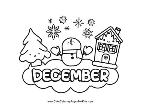 December Coloring Pages 4 Free Printable Coloring Sheets Cute