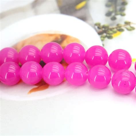 New Rose Red Chalcedony Mm Round Shape Loose Beads Inch Diy Stone