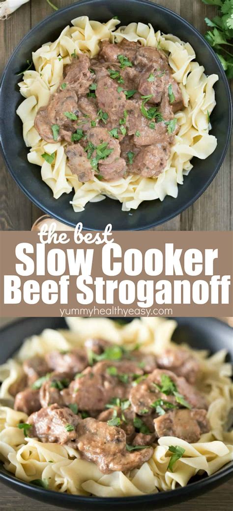 Slow Cooker Beef Stroganoff Yummy Healthy Easy