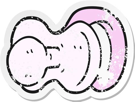 Retro Distressed Sticker Of A Cartoon Pacifier 12359545 Vector Art At