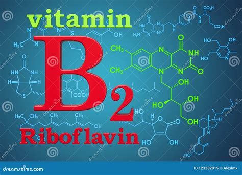 Vitamin B2 Riboflavin Chemical Formula Molecular Structure 3 Stock