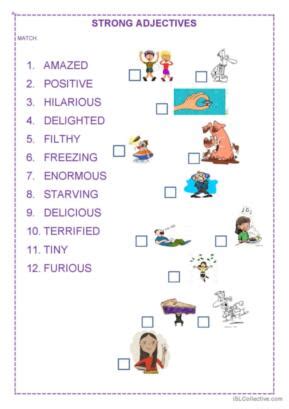 Strong Adjective English Esl Worksheets Pdf Doc