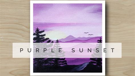 Purple Sunset Purple Monochromatic Painting Youtube