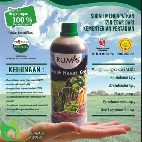 Jual Pupuk Hayati Cair Organik Rumos Kemasan 1 Liter Shopee Indonesia