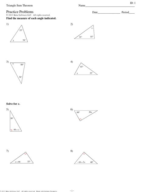 Kutatriangle Sum Theorem | PDF - Worksheets Library