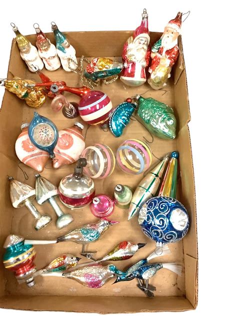 Lot Vintage Glass Christmas Ornaments