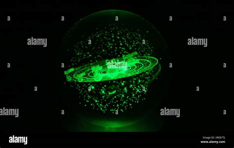 Laser Engraved Model Of The Solar System Including Earth Inside A