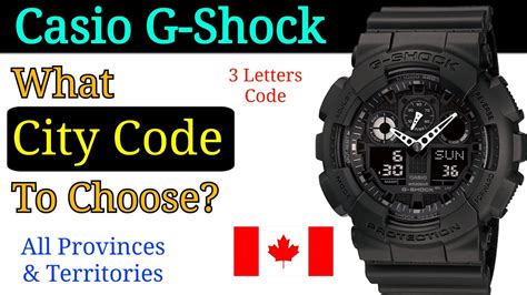 Casio G Shock What City Code To Choose Canada Toronto