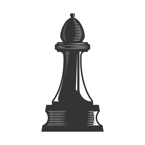 Premium Vector Chess Bishop Vector Line Art Illustration