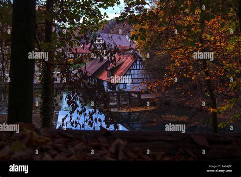 Historic Hammer Mill At The Blautopf Blaubeueren Stock Photo Alamy