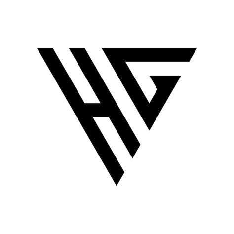 Logotipo Da Letra Triangular HG Monograma Vetor Premium