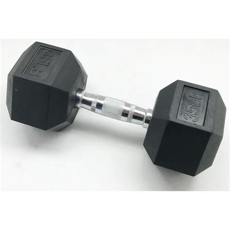 Balancefrom Barbell Rubber Coated Cast Iron Hex Dumbbell 35 Lbs