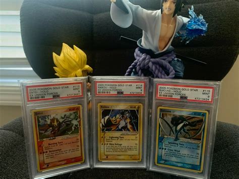 Mavin PSA 9 MINT Suicune Raikou Entei Gold Star Ex Unseen Forces