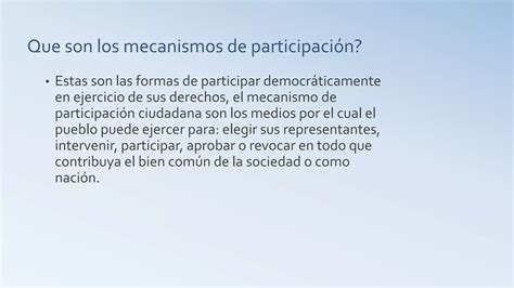 Mecanismos De Participación Ciudadana Ppt