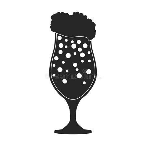 Vector De Vidrio De Cerveza Icono Vectorial Iconnegro Aislado En Vidrio