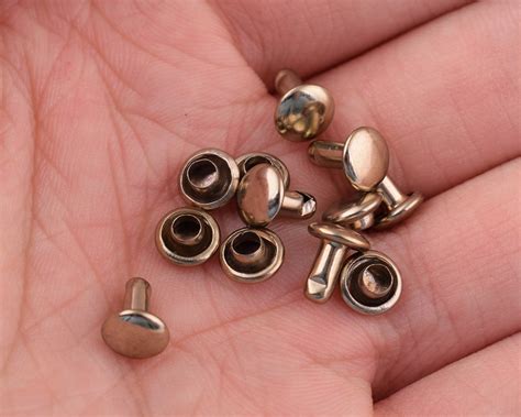 100sets 68mm Mini Light Gold Rivets Metal Button Double Cap Rivets