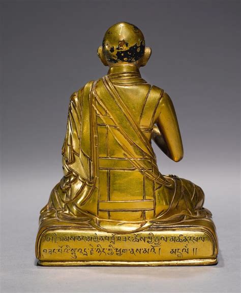 A Gilt Copper Alloy Figure Depicting The First Panchen Lama Lobzang Chokyi Gyaltsen Tibet